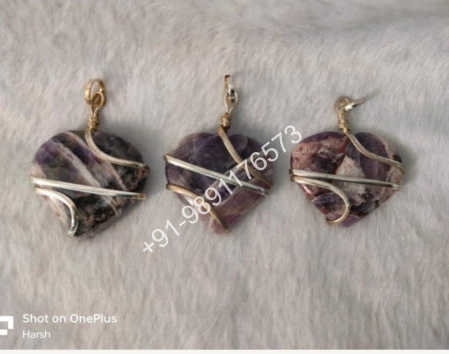 Amethyst Heart Wrapping Pendant